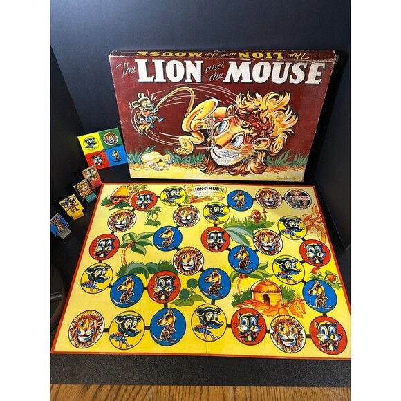 Vintage 1942 The Lion and the Mouse Board Game – Complete Tiny Tots Toy - Picture 2 of 10